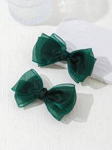 Bộ 2 kẹp tóc nơ lưới kẹp mái lệch cho bé gái - Bộ 2 kẹp tóc dạng lưới - Xem 4