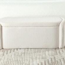 COOLMORE Storage Ottoman,Bedroom End Bench,Upholstered Fabric Storage Ottoman With Safety Hinge, Entryway Padded Footstool, Ottoman Bench For Living Room & Bedroom (Beige),ChicFurnish8 Back To School Dormitory Storage