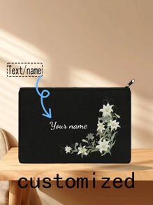 1 chiếc Túi cầm tay nữ tùy chỉnh, Văn bản tùy chỉnh, Tên, Phước lành, Độc đáo, Sức chứa lớn, Chất lượng cao, Thời trang, Thường ngày, Tối giản, Văn bản cá nhân hóa, Túi đựng đồ vệ sinh cá nhân, Túi đựng đồ, Túi đựng mỹ phẩm - màu đen - Xem 9