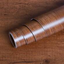 1卷棕色木质壁纸，撕下即贴，自粘式防水接触纸，木质纹理壁纸，适用于门架，乙烯基家具包装，自粘式仿古木纹壁纸，适用于橱柜台面、桌子、书桌家具，可拆卸搁板衬垫壁纸，17.7x196.8/118.1/39.3 英寸，墙贴，房间装饰，墙贴，墙贴