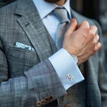 Custom Engraved Cufflinks For Men - Elegant Stainless Steel Platinum-Plated, Suitable For Suits And Shirts - Ideal Gift For Father, Husband, Boyfriend, Son - Available In English Letters Only