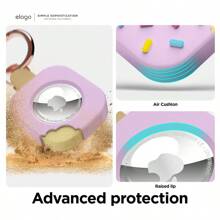 Elago AirTag Case Cover Pink For Apple AirTag Cover Cute, Icecream Design, Drop Protection Keychain, Carabiner Holder Key Ring, Shockproof, Track Keys, Backpacks, Purses, Gift For Friends, Girls, Boys, Girfriend, Boyfriend, Family - 薰衣草 - 查看 7