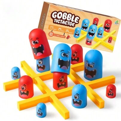 1 盒儿童创意玩具井字游戏大吃小套娃智力思维互动玩具