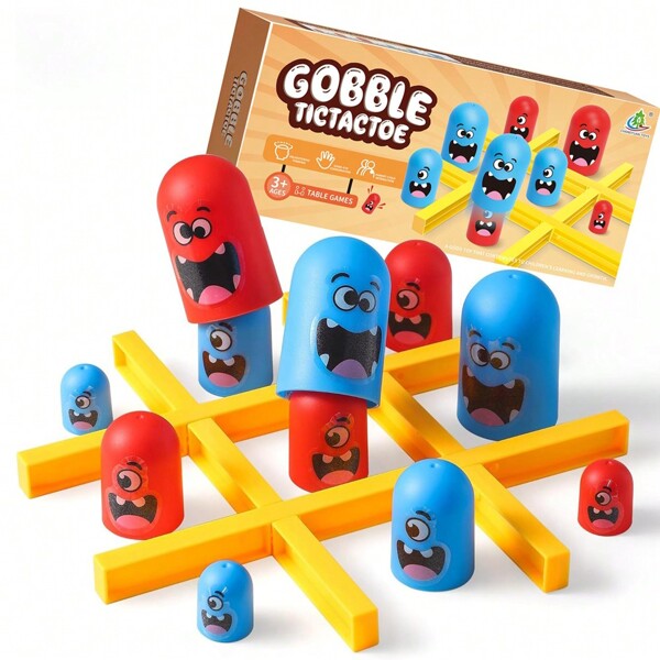 1 Box Kids Creative Toys Tic Tac Toe Big Eat Small Nesting Dolls, Intellectual Thinking Interactional Toys