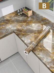 1 件大理石镀金图案壁纸厨房防油贴纸自粘式撕贴耐高温耐油厨房台面贴纸橱柜表面翻新墙贴、贴纸、墙贴花、乙烯基贴花用于家庭装饰、春季装饰品让您的家焕然一新、拉玛装饰贴纸 - 彩色 - 查看 21