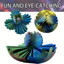 3D 打印齿轮球手指旋转器 - 缓解压力的动态桌面玩具 - 手持式旋转球体玩具 - 用于手指关节锻炼和装饰 - 坚不可摧的独特结构 - 生日礼物 - 礼物 - 圣诞礼物 - 节日礼物 - 玩具礼物 - 彩色 - 查看 4