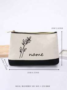 Văn bản hoa tùy chỉnh, vải bạt nhẹ chống thấm nước có khóa kéo để mở phong bì đỏ, ví đựng tiền xu dung lượng lớn, hộp đựng bút, thích hợp để mua sắm, hẹn hò, nghỉ mát, du lịch, lễ hội, tiệc tùng, quà tặng, thích hợp để tặng cho phụ nữ, mẹ, giáo viên, y tá, v.v. - Nhiều màu - Xem 4