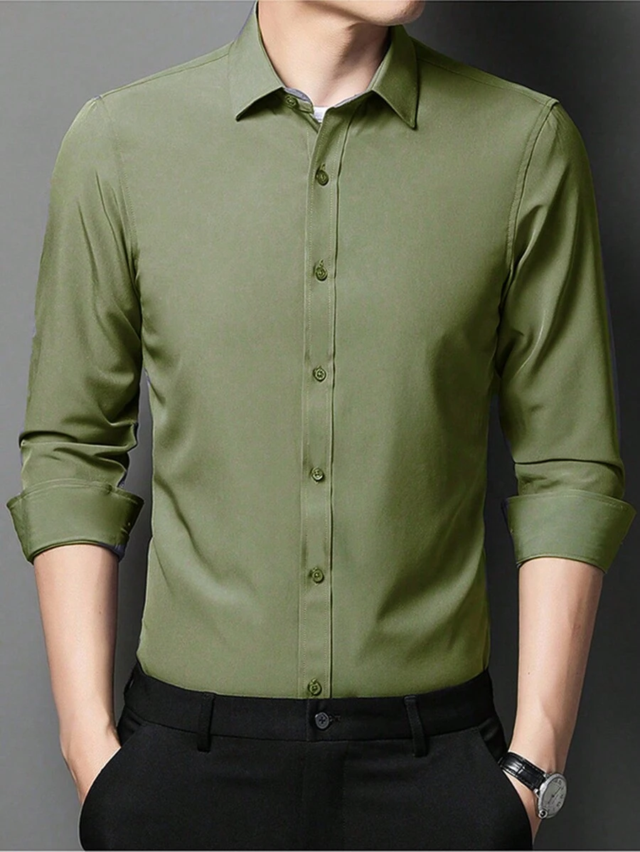Men Shirts - Verde militar - Ver 1