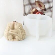 3D 手工制作可爱拥抱刺猬蜡烛硅胶模具 DIY 圣诞节母子刺猬带水壶模具用于香薰蜡烛香皂石膏粘土制作、家居装饰手工艺品工具 - 白色 - 查看 7