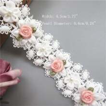 1 ياردة من الشريط المطرز المطرز قماش التطريز مزينة للحرف اليدوية فساتين الزفاف ملابس الديكور