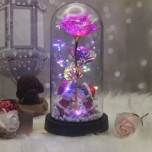 1 bức tượng đôi hoa hồng lá vàng thủ công có đèn LED - Quà tặng ngày lễ, Ngày lễ tình nhân, Ngày của mẹ, Ngày của cha, Đồ trang trí ngày lễ, Đồ trang trí tiệc, Đồ trang trí nhà cửa, Đồ trang trí văn phòng (Không bao gồm pin) Đồ trang trí Rama - nhiều màu - Xem 5