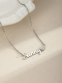 1pc Customized Matte Butterfly & Heart Symbol Nameplate Necklace, Personalized Snowflower Flower Name Necklace, Unique Christmas Snowflake Winter Text Necklace, Heart Symbol Nameplate Necklace Gift For Her, Valentine's Day Gift, Birthday Gift