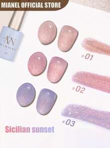 MIANEL 12 ML Serie rosa, blu, bianca e verde con smalto gel glitterato, nuova collezione 2025 Yun Brocade Diamond Gel Polish, colori più venduti in estate e primavera, adatti per unghie rosa, verdi, bianche, richiedono lampada UV per asciugatura, adatto per arte di unghie in salone e fai-da-te