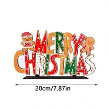 Lebkuchen Weihnachtsdekoration, fröhliche Weihnachtstisch-Mittelstücke, Lebkuchenmann Holzschild Weihnachtsschmuck, Feiertags-Party-Accessoires, Feiertags-Geschenke, unerlässliche Feiertags-Dekorationsartikel, Weihnachten