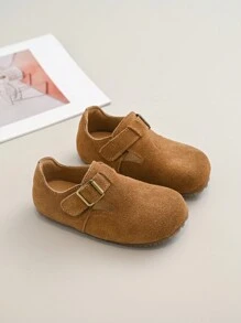 2024 年秋季新款时尚儿童真皮复古风格鞋，适合男孩和女孩、幼儿和小孩 - 卡其色 - 查看 2