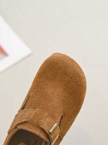 2024 年秋季新款时尚儿童真皮复古风格鞋，适合男孩和女孩、幼儿和小孩 - 卡其色 - 查看 4