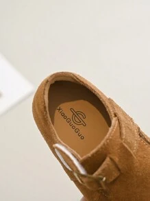 2024 年秋季新款时尚儿童真皮复古风格鞋，适合男孩和女孩、幼儿和小孩 - 卡其色 - 查看 7