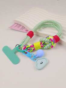 1 dây đeo cổ tay tròn ngắn sử dụng kép dày cho điện thoại di động, dây chuyền mặt hoạt hình, chắc chắn, dùng ngoài trời, dành cho cả nam và nữ - Nhiều màu - Xem 17