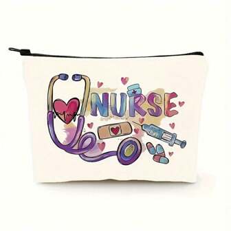 I'm A Nurse Cosmetic Bag Makeup Bag, Cute Travel Bag, Birthday Gifts Friend Gifts For Women, Travel Essential Lightweight Makeup Organizer, Versatile Coin Purse For National Nurse Day,Boho Vibes,For Holiday Beach, Bathroom Collection, Bedroom Collection, Large Capacity