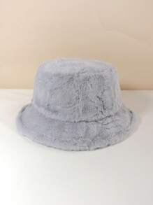 1pc Women/Men Multicolor Casual Versatile Warm Soft Plush Bucket Hat, Suitable For Autumn/Winter Daily Use Winter Hat