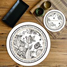 Set da 4 sottobicchieri reversibili, impermeabili e resistenti al calore, con motivi floreali in bianco e nero di stile nordico francese, ideali per decorare casa, hotel, caffetteria, tavolo da pranzo, uso all'aperto, decorazione natalizia - Multicolore - Visualizzare 3