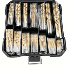 13/50/99pcs Ultimate Titanium Coated High Speed Steel Drill Bit Set, Hex Shank, Suitable For Steel, Aluminum And Copper, Drill Bit Range 0.15cm - 1cm, With Storage Case,Tool Accessories