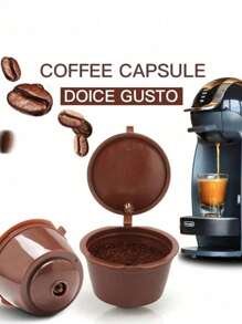 1 pieza/2 piezas/3 piezas/5 piezas Cápsulas de café reutilizables de color marrón compatibles con accesorios de café recargables, de vuelta a la escuela