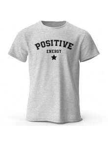 Oversized Streetwear Premium 100% Cotton Basic Positive Energy Shirt - Xám - Xem 1