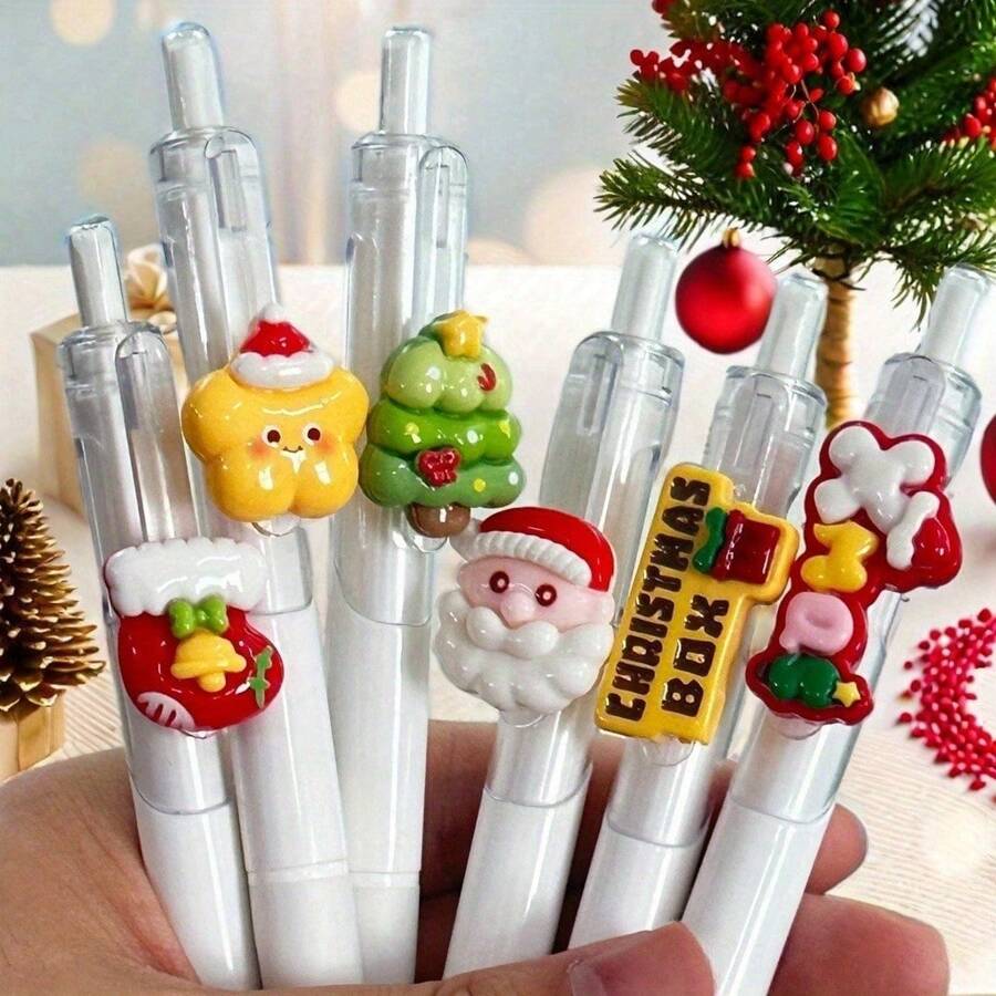 Caelura 4 Weihnachtsstifte Radierbar - Gelstifte 0.5mm Mit Weihnachtsmotiven