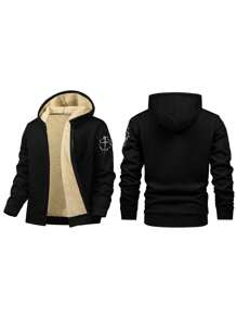 Tween Boy Thermal Lined Casual Commuter Fashionable Printed Windbreaker Jacket, Autumn/Winter