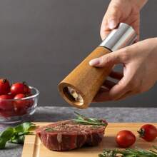 1 件/2 件/3 件手动不锈钢胡椒研磨器和盐多功能研磨器，木胡椒，家用厨房工具 - 彩色 - 查看 1