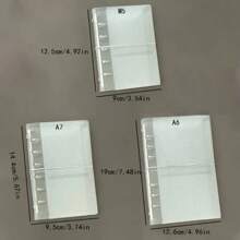 A6, A7, M5 Größe transparente matte Loseblattordner, tragbares Faltbare Reise Notizbuch, DIY anpassbarer Einband, geeignet für Haushaltsbücher, Geldbörsen, Fotoaufbewahrung, Büroartikellagerung, verschiedene Größen erhältlich