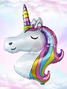Grande palloncino unicorno colorato in lamina di alluminio da 115cm, decorazione per feste di compleanno - Multicolore - Visualizzare 4