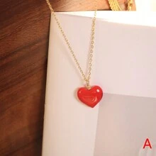 1 pieza Collar con colgante de corazón, collar con colgante de pimienta para mujeres, niñas y hombres, joyería de moda