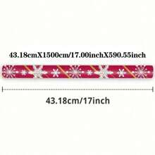 17"X600" Roll Of Reindeer & Snowflake Reversible Gift Wrapping Paper With Stickers, Suitable For Teens & Family Gifts, Christmas