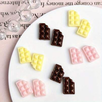 20/50/100 Pcs Mixed Random Color Mini Resin Chocolate Nail Art Decoration, DIY 3D Simulation Chocolate Craft Decor For Phone Case And Cream Gel Accessories