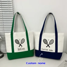 Bolsa de tenis personalizable, bolsa deportiva de lona personalizada, bolsa de parchwork de lona, bolsa de hombro de animadora personalizable, bolsa de gimnasio personalizable