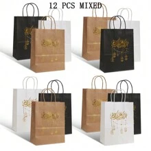 Eid Mubarak Reusable Gift Bags With Handles Paper Gift Bags Al Fitr Muslim Treat Bags Multifunctional Ramadan Mubarak Gift Bags For Party Supplies Gifts Wrapping