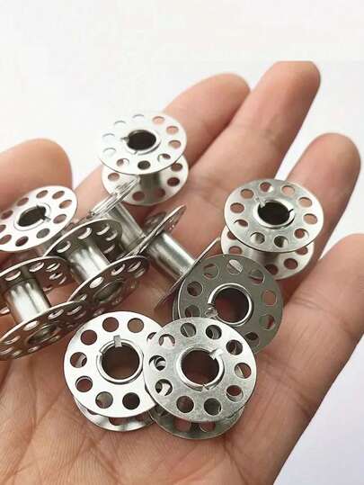 5/12/24 PIEZAS de bobinas de máquina de coser de acero inoxidable - Construcción de metal durable para máquinas de coser Brother, herramientas esenciales de costura y manualidades con diseño de carrete conveniente - Accesorios imprescindibles para máquina de coser