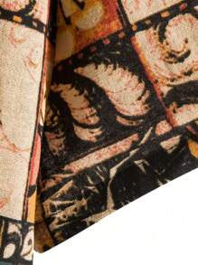 Men Tropical Print Button Up Hawaiian Shirt