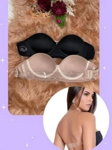 Kit 02 Strapless Bras, Invisible Back Bra, Silicone Bra, Strapless Lingerie, Strapless Bra, Transparent Bra, Party Lingerie, Party Bra, Comfortable Lingerie, Invisible Bra, Versatile Bra, Support Bra, Discreet Bra, Bare Back Bra, Discreet Lingerie, Light Bra, Silicone Lingerie, Transparent Back Bra, Bra With Support, Elegant Bra, Modern Bra, Lingerie For Dresses, Functional Bra, Adaptable Bra, Invisible Lingerie, Casual Bra, Bra For Dresses, Practical Bra, Comfortable Bra, Bra For Necklines, Lingerie With Silicone, Silicone Detail Bra, Light And Discreet Bra, Strapless Lingerie, Invisible Back Bra, Women's Bra, Invisible Strapless Lingerie, Silicone Bra, Lingerie For Events, Discreet Bare Back Bra, Transparent Back Bra, Lingerie Without Marks, Invisible Silicone Bra, Ideal Bra For Bare Back, Invisible Party Bra, Discreet Silicone Bra, Bra With Free Back - 米色 - 查看 3