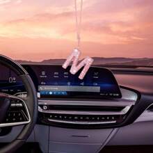 1 chiếc mặt dây chuyền hình trái tim rỗng đính đá Rhinestone hình chữ A trang trí gương chiếu hậu ô tô, mặt dây chuyền hình trái tim rỗng đính đá Rhinestone mới - Một cỡ - Xem 25