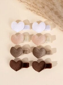Bộ 16 kẹp tóc hình trái tim nhiều màu sắc cho bé gái, kẹp tóc nhung nén cho trẻ em, phụ kiện tóc dễ thương cho trẻ mới biết đi, quà tặng mùa thu đông - Nhiều màu - Xem 6