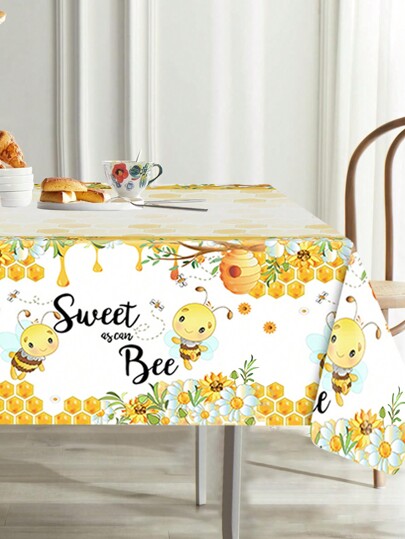 1pc Bee Themed Party, Birthday Disposable Tablecloth