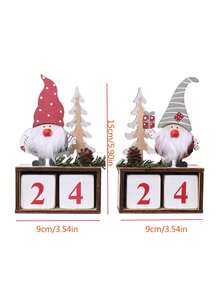 1 件圣诞木制松果日历无脸老人装饰，木制日历倒计时橱窗展示，节日派对装饰 - 彩色 - 查看 10