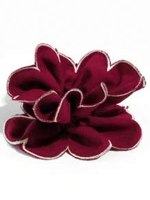 1 pieza Scrunchie de encaje floral rojo elegante y de moda para uso casual, adecuado para uso diario