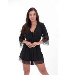 Luxury Women's Robe: Hobby Robe Elegant Lace Robe For Brides - 301 - Lila Púrpura - Ver 7