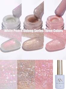 MIANEL 12ML 粉色蓝色白色绿色系列带爆炸闪光凝胶指甲油，2025 新款流行云锦钻石凝胶油指甲油指甲胶美甲用品棕色指甲万圣节指甲圣诞指甲秋季指甲绿色指甲粉色指甲白色指甲红色指甲需要 UV 指甲灯干燥，适合美甲沙龙使用和 DIY 美甲用品 - 彩色 - 查看 7