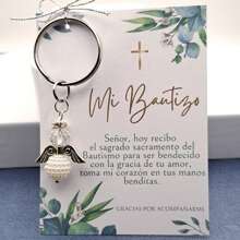 Llaveros para bautizo recuerdos de angel color blanco - BLANCO 10 PIEZAS - Ver 7