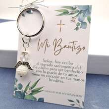 Llaveros para bautizo recuerdos de angel color blanco - BLANCO 10 PIEZAS - Ver 4